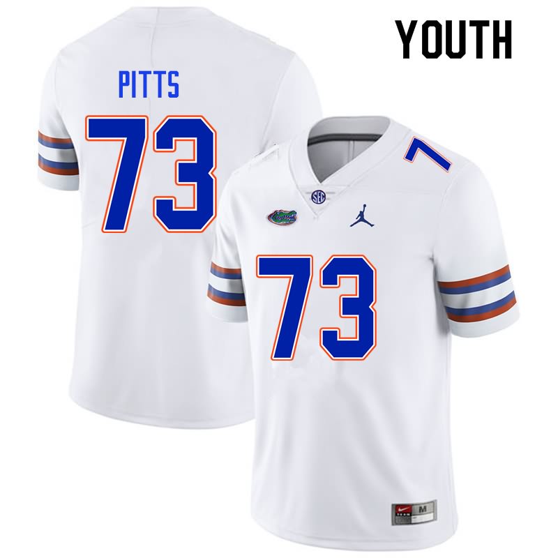 NCAA Florida Gators Mark Pitts Youth #73 Nike White Stitched Authentic College Football Jersey PFD3264BB